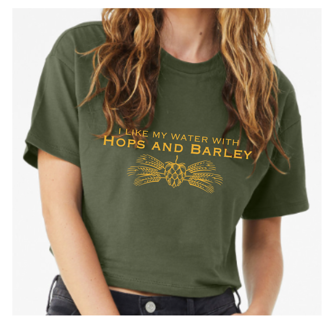 "Hops & Barley" Graphic Tee (Cropped Bella Canvas)
