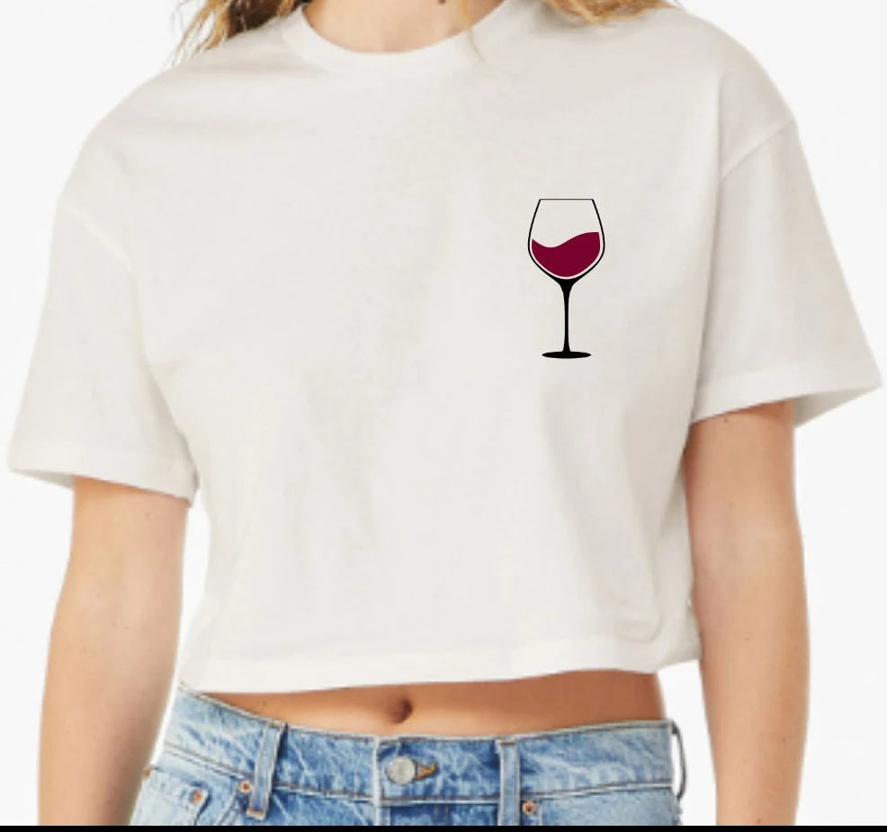 Cropped "Wine About It" Graphic Tee (Bella Canvas)