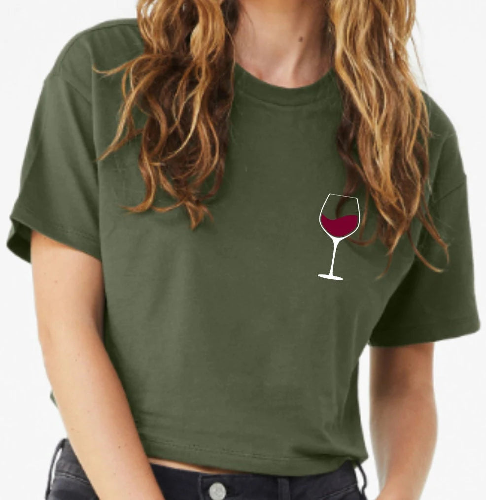 Cropped "Wine About It" Graphic Tee (Bella Canvas)