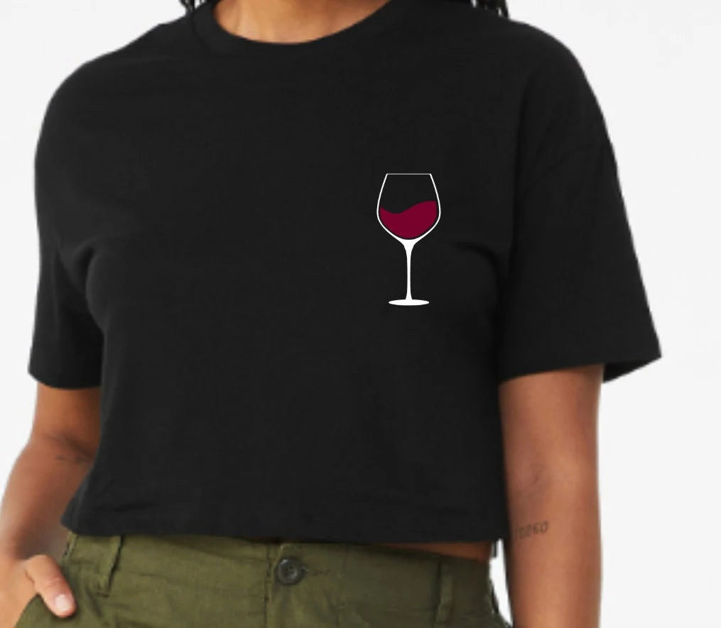 Cropped "Wine About It" Graphic Tee (Bella Canvas)
