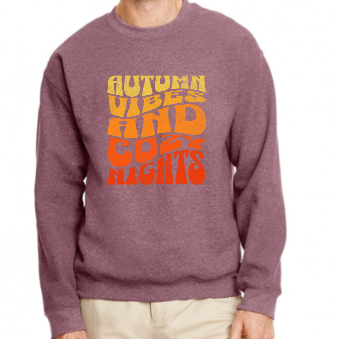 Autumn Vibes Embroidered Corded Pullover, Retro Halloween Ribbed online Sweatshirt, Customizable Colors