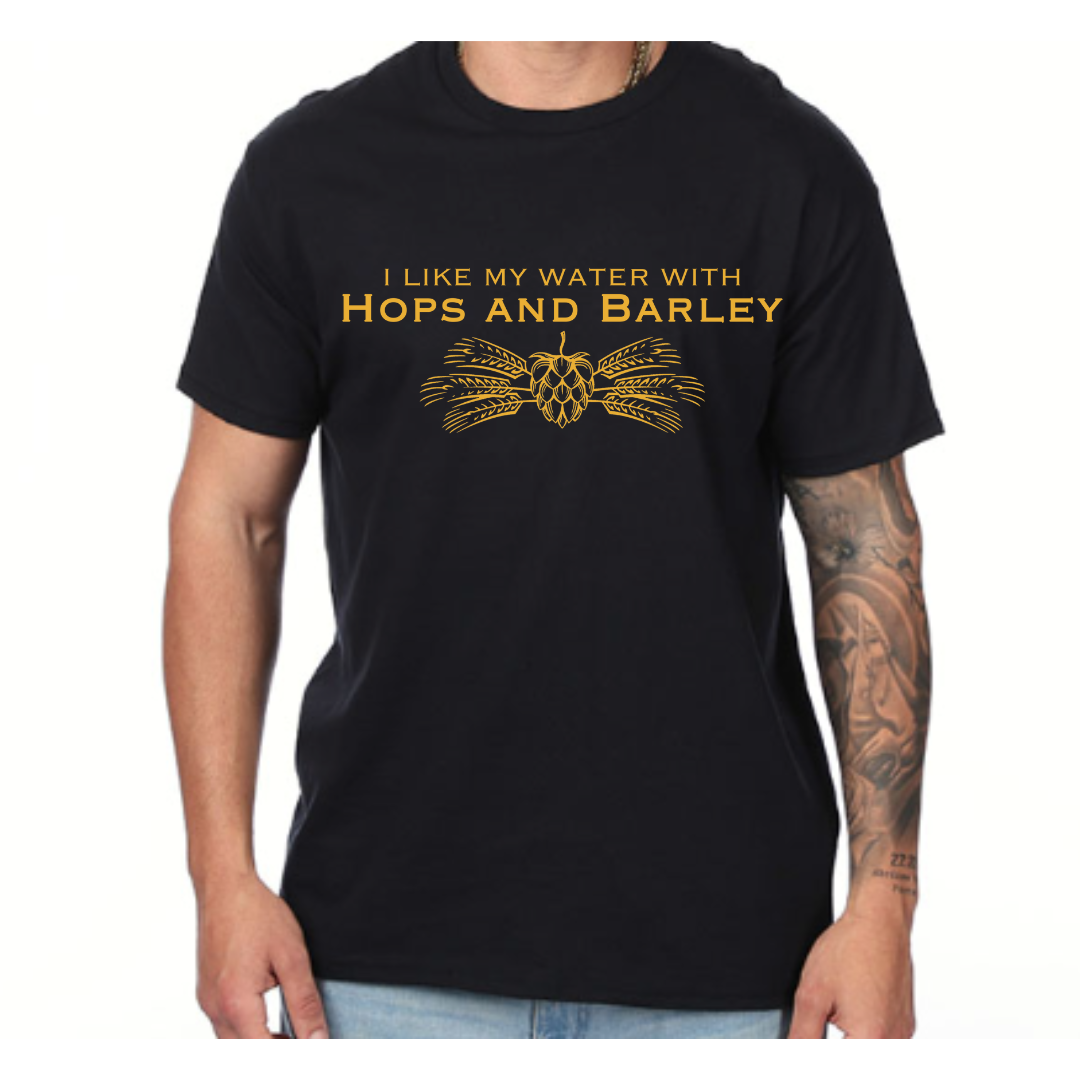 "Hops & Barley" Graphic Tee (Gildan Heavyweight Cotton)