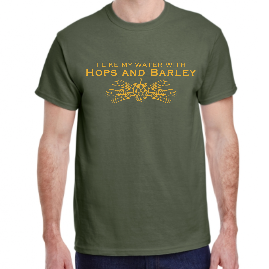 "Hops & Barley" Graphic Tee (Gildan Heavyweight Cotton)