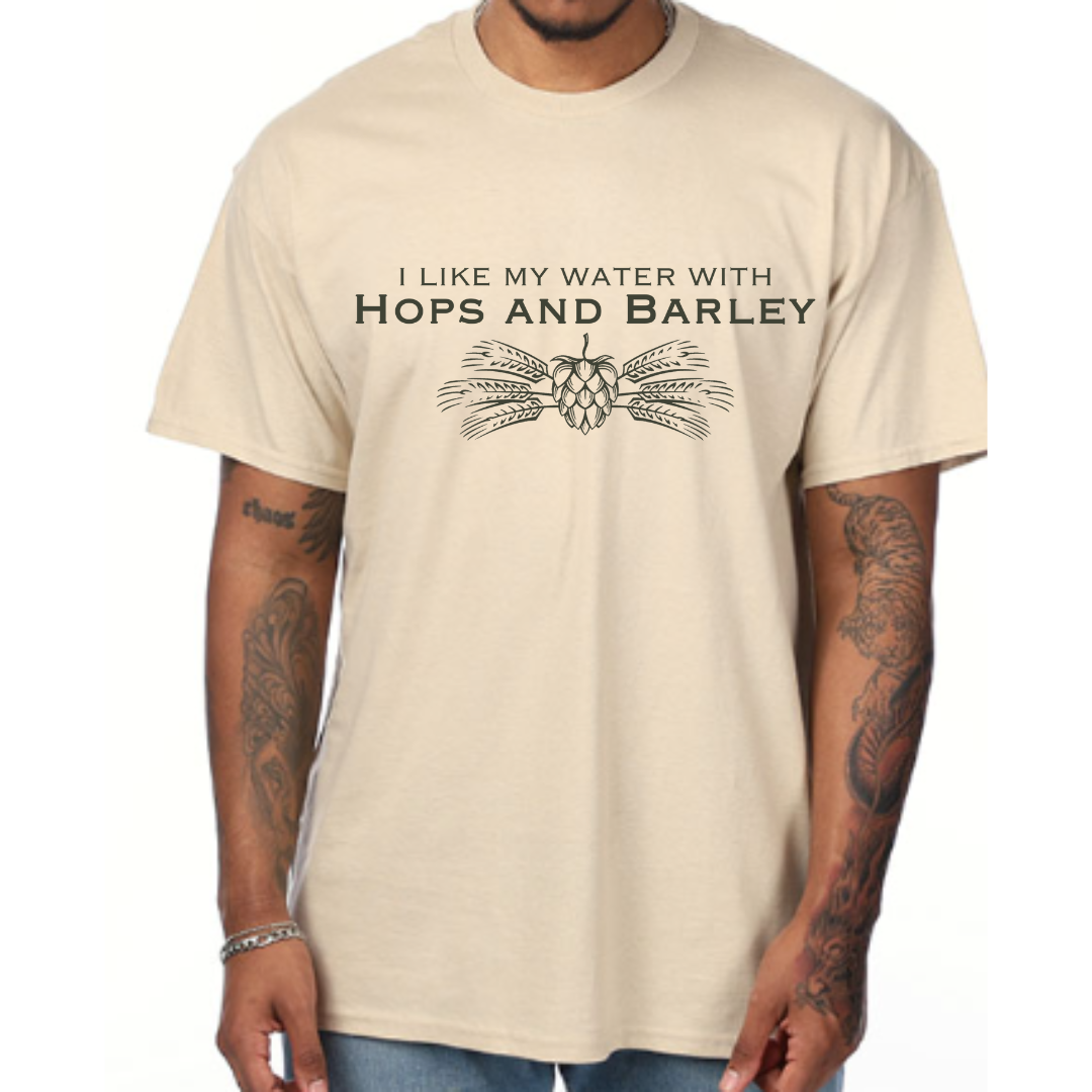 "Hops & Barley" Graphic Tee (Gildan Heavyweight Cotton)