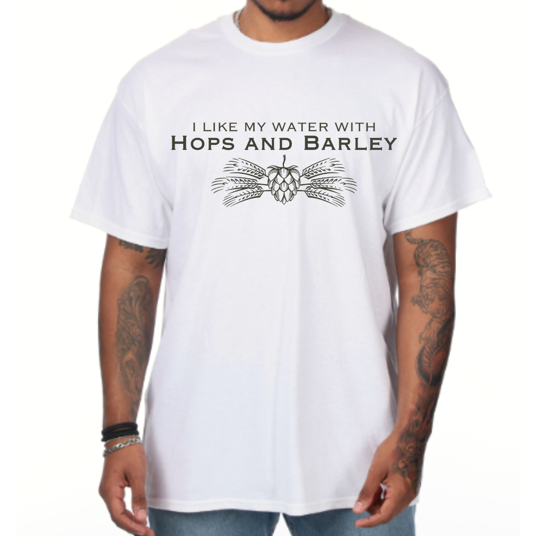 "Hops & Barley" Graphic Tee (Gildan Heavyweight Cotton)